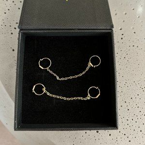 Haati Chai mini hoop and chain earrings